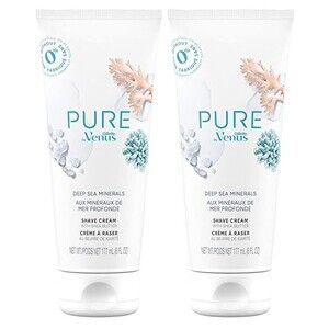 2 Count Pure By Venus 6 Oz Deep Sea Minerals Shave Cream With Shea Butter